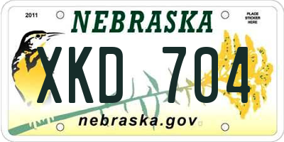 NE license plate XKD704