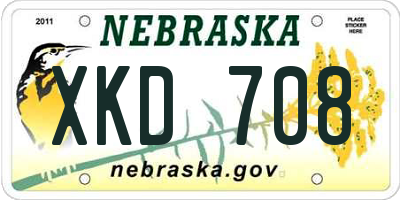NE license plate XKD708