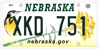 NE license plate XKD751