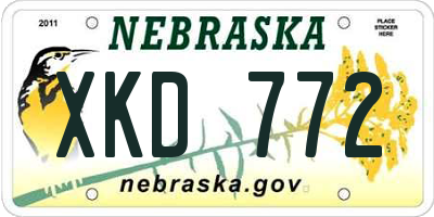 NE license plate XKD772