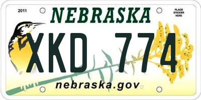 NE license plate XKD774