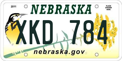 NE license plate XKD784