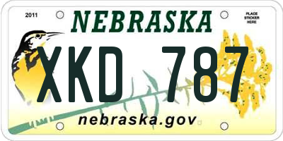NE license plate XKD787