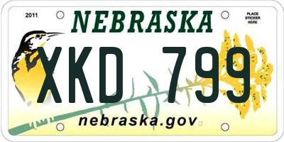 NE license plate XKD799