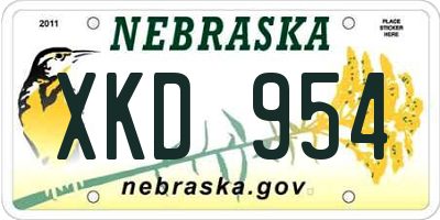 NE license plate XKD954