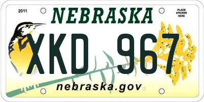 NE license plate XKD967