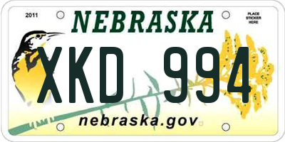 NE license plate XKD994