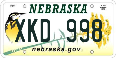 NE license plate XKD998
