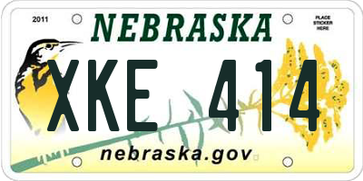 NE license plate XKE414