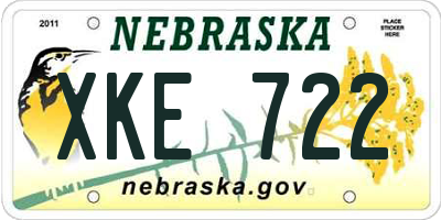 NE license plate XKE722