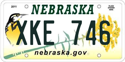 NE license plate XKE746