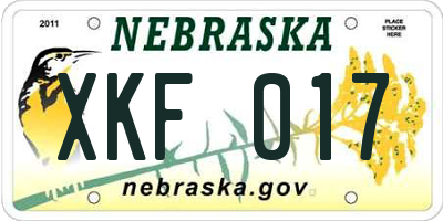 NE license plate XKF017