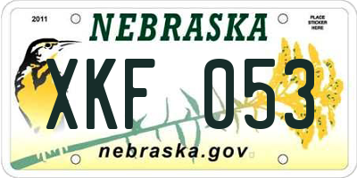NE license plate XKF053