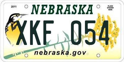 NE license plate XKF054