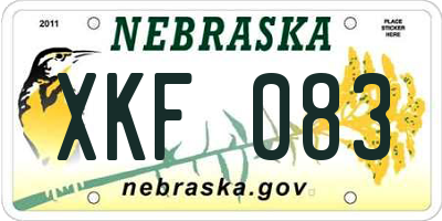 NE license plate XKF083