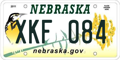 NE license plate XKF084