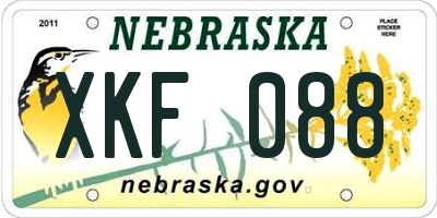 NE license plate XKF088