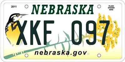 NE license plate XKF097