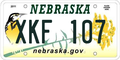 NE license plate XKF107