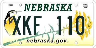 NE license plate XKF110