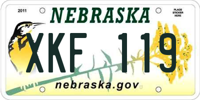 NE license plate XKF119