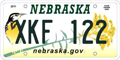 NE license plate XKF122