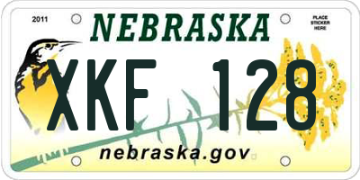 NE license plate XKF128