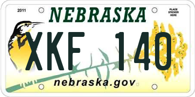 NE license plate XKF140