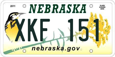 NE license plate XKF151