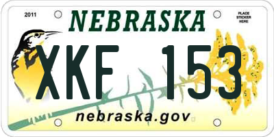 NE license plate XKF153