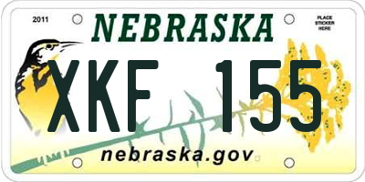 NE license plate XKF155
