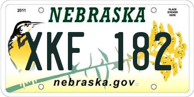 NE license plate XKF182