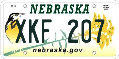 NE license plate XKF207