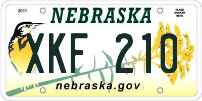 NE license plate XKF210