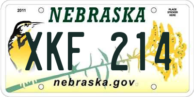 NE license plate XKF214