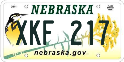 NE license plate XKF217