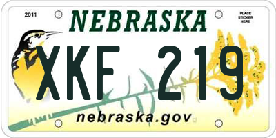 NE license plate XKF219