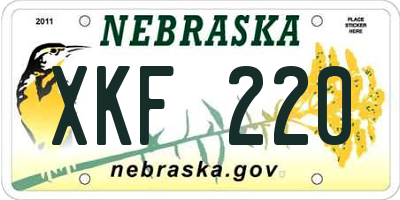 NE license plate XKF220