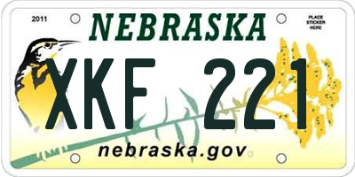 NE license plate XKF221