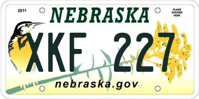 NE license plate XKF227