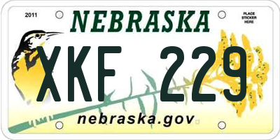 NE license plate XKF229