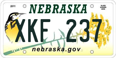 NE license plate XKF237