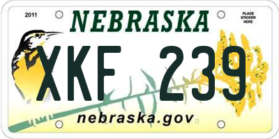 NE license plate XKF239