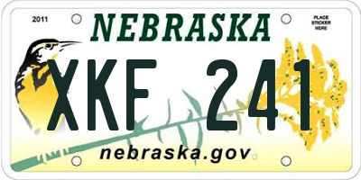 NE license plate XKF241