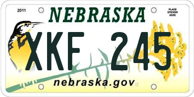 NE license plate XKF245