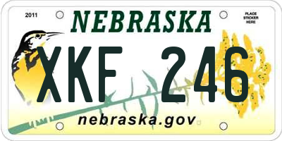 NE license plate XKF246