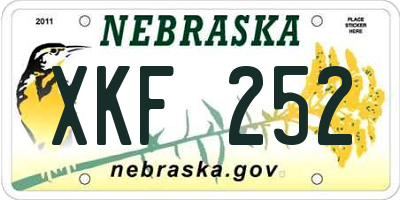 NE license plate XKF252