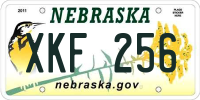 NE license plate XKF256