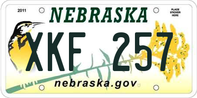 NE license plate XKF257