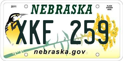 NE license plate XKF259